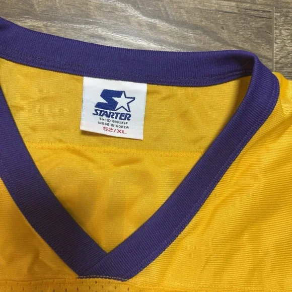 VINTAGE Minnesota Vikings Jersey Mens 52 XLarge Gold Starter Randy Moss NFL 90s - Picture 4 of 10